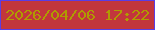 文字の大きさ：4、枠の色：5a3de4、背景の色：c2363c、文字の色：af9b01 無料ブログパーツのブログ時計