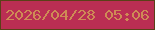 文字の大きさ：3、枠の色：5a4018、背景の色：ba2e53、文字の色：ce8b55 無料ブログパーツのブログ時計