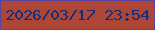 文字の大きさ：5、枠の色：5a42a0、背景の色：ae4635、文字の色：122e82 無料ブログパーツのブログ時計