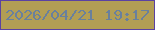 文字の大きさ：2、枠の色：5a42a2、背景の色：b29e54、文字の色：69809d 無料ブログパーツのブログ時計