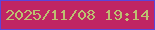 文字の大きさ：4、枠の色：5a45da、背景の色：c02563、文字の色：bdbf71 無料ブログパーツのブログ時計