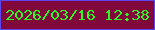 文字の大きさ：2、枠の色：5a46f3、背景の色：80083b、文字の色：2ff81f 無料ブログパーツのブログ時計