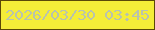 文字の大きさ：5、枠の色：5a4808、背景の色：f4ed38、文字の色：b9c3ad 無料ブログパーツのブログ時計