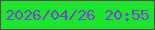 文字の大きさ：4、枠の色：5a494d、背景の色：1be62c、文字の色：7743d4 無料ブログパーツのブログ時計
