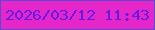 文字の大きさ：4、枠の色：5a49d1、背景の色：e526c9、文字の色：661be5 無料ブログパーツのブログ時計