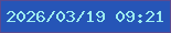 文字の大きさ：3、枠の色：5a4a90、背景の色：2655b7、文字の色：9dedef 無料ブログパーツのブログ時計