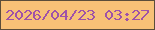 文字の大きさ：1、枠の色：5a4d3a、背景の色：f7c177、文字の色：9f52a8 無料ブログパーツのブログ時計