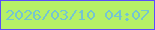 文字の大きさ：1、枠の色：5a4dfb、背景の色：b6f067、文字の色：75c5d0 無料ブログパーツのブログ時計