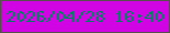 文字の大きさ：1、枠の色：5a4f4f、背景の色：d104e4、文字の色：067e64 無料ブログパーツのブログ時計