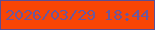 文字の大きさ：4、枠の色：5a4f94、背景の色：f84505、文字の色：6b579b 無料ブログパーツのブログ時計