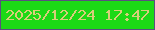 文字の大きさ：3、枠の色：5a5080、背景の色：1cd916、文字の色：d8ce79 無料ブログパーツのブログ時計