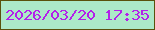 文字の大きさ：3、枠の色：5a510b、背景の色：ace9c8、文字の色：b320ea 無料ブログパーツのブログ時計