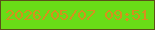 文字の大きさ：4、枠の色：5a5119、背景の色：69dc17、文字の色：d6901d 無料ブログパーツのブログ時計