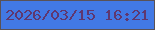 文字の大きさ：3、枠の色：5a5256、背景の色：4279e5、文字の色：5f376f 無料ブログパーツのブログ時計