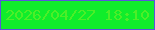 文字の大きさ：3、枠の色：5a55dc、背景の色：10ed2b、文字の色：4dee28 無料ブログパーツのブログ時計