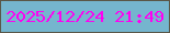 文字の大きさ：5、枠の色：5a5748、背景の色：75b5ce、文字の色：fd02f2 無料ブログパーツのブログ時計