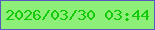 文字の大きさ：1、枠の色：5a58bc、背景の色：8def77、文字の色：13c909 無料ブログパーツのブログ時計
