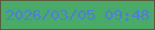 文字の大きさ：4、枠の色：5a593b、背景の色：48ab67、文字の色：5079e1 無料ブログパーツのブログ時計