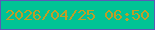 文字の大きさ：4、枠の色：5a59b7、背景の色：00c395、文字の色：bf9d27 無料ブログパーツのブログ時計