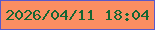 文字の大きさ：2、枠の色：5a59ca、背景の色：fb8e62、文字の色：156633 無料ブログパーツのブログ時計