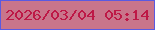 文字の大きさ：3、枠の色：5a5ae1、背景の色：c9758b、文字の色：bd1846 無料ブログパーツのブログ時計