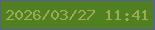 文字の大きさ：3、枠の色：5a5ca0、背景の色：518023、文字の色：9aad50 無料ブログパーツのブログ時計