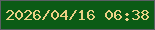 文字の大きさ：2、枠の色：5a5e64、背景の色：0b5b15、文字の色：ead185 無料ブログパーツのブログ時計