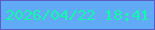 文字の大きさ：4、枠の色：5a5ec4、背景の色：61abf6、文字の色：12faa8 無料ブログパーツのブログ時計