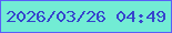 文字の大きさ：3、枠の色：5a5ef8、背景の色：72ecd4、文字の色：3644cd 無料ブログパーツのブログ時計