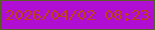 文字の大きさ：3、枠の色：5a5f28、背景の色：b00ed3、文字の色：be4215 無料ブログパーツのブログ時計