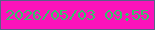 文字の大きさ：5、枠の色：5a6088、背景の色：fc13bb、文字の色：35c16a 無料ブログパーツのブログ時計