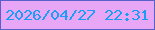 文字の大きさ：2、枠の色：5a60ca、背景の色：e7a6f6、文字の色：1a9ef5 無料ブログパーツのブログ時計