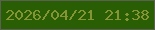 文字の大きさ：4、枠の色：5a6151、背景の色：295e04、文字の色：859434 無料ブログパーツのブログ時計