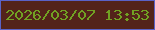 文字の大きさ：2、枠の色：5a62c7、背景の色：53231a、文字の色：71a123 無料ブログパーツのブログ時計