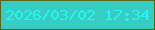文字の大きさ：1、枠の色：5a6316、背景の色：36cec2、文字の色：28f2f5 無料ブログパーツのブログ時計