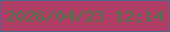 文字の大きさ：2、枠の色：5a658b、背景の色：b03d65、文字の色：437e48 無料ブログパーツのブログ時計