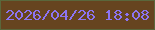 文字の大きさ：3、枠の色：5a673b、背景の色：66441f、文字の色：8c74f4 無料ブログパーツのブログ時計