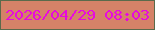 文字の大きさ：4、枠の色：5a6a4b、背景の色：d58268、文字の色：e70bde 無料ブログパーツのブログ時計