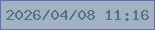 文字の大きさ：4、枠の色：5a6eca、背景の色：a3b2c2、文字の色：4f7585 無料ブログパーツのブログ時計