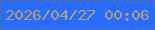 文字の大きさ：1、枠の色：5a6f98、背景の色：286cfd、文字の色：b49d6e 無料ブログパーツのブログ時計