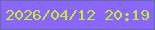 文字の大きさ：5、枠の色：5a71a2、背景の色：8b65fc、文字の色：bef228 無料ブログパーツのブログ時計