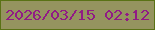 文字の大きさ：3、枠の色：5a7215、背景の色：95945f、文字の色：911b85 無料ブログパーツのブログ時計