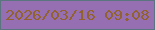 文字の大きさ：5、枠の色：5a7480、背景の色：966eb2、文字の色：91612e 無料ブログパーツのブログ時計