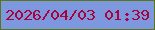 文字の大きさ：4、枠の色：5a7614、背景の色：7e98e0、文字の色：a7043c 無料ブログパーツのブログ時計