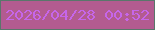 文字の大きさ：4、枠の色：5a766b、背景の色：b35b90、文字の色：c666ea 無料ブログパーツのブログ時計