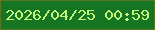 文字の大きさ：3、枠の色：5a7724、背景の色：167522、文字の色：c1f67a 無料ブログパーツのブログ時計