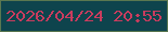 文字の大きさ：2、枠の色：5a7750、背景の色：0e444d、文字の色：c93c5e 無料ブログパーツのブログ時計