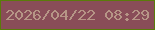 文字の大きさ：4、枠の色：5a7b0a、背景の色：894d58、文字の色：b69586 無料ブログパーツのブログ時計