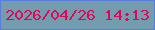 文字の大きさ：4、枠の色：5a7cdc、背景の色：739daf、文字の色：dc0958 無料ブログパーツのブログ時計