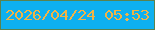 文字の大きさ：3、枠の色：5a824f、背景の色：0eb0f0、文字の色：f1b446 無料ブログパーツのブログ時計